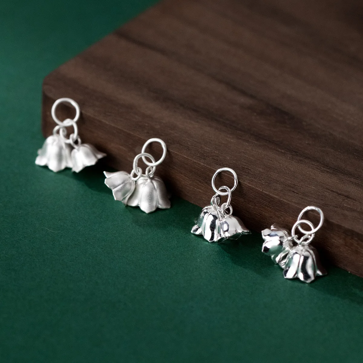 

1pc 100%925 Sterling Silver Morning Glory Charms 2in1 Lily of the valley Flowers Silver Pendants DIY Jewelry Necklace Bracelets