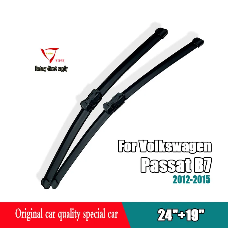 For VW Passat B7 2012-2015 Car Front Rear Wiper Blades Soft Rubber Windscreen Wipers Auto Windshield 24