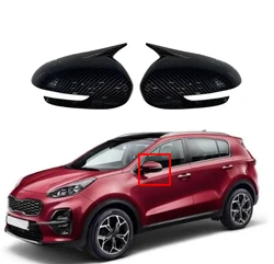 For Kia Sportage KX5 2016-2019 Carbon Fiber Rearview Side Mirror Cover Car Sticker Wing Cap Exterior Door Rear View Case Trim