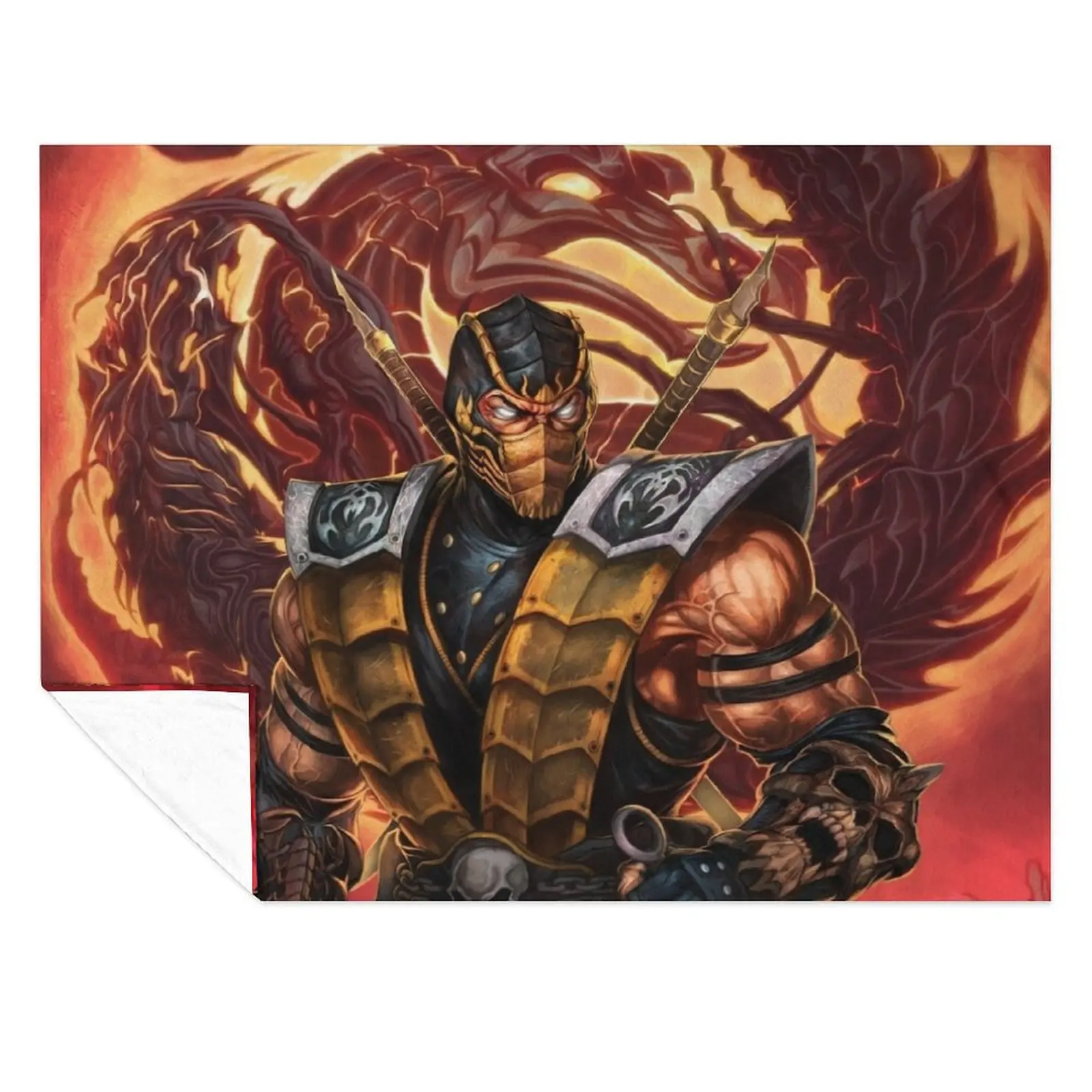 

Scorpion Mortal Kombat Throw Blanket Decorative Throw Decorative Sofa Plush Softest Blankets