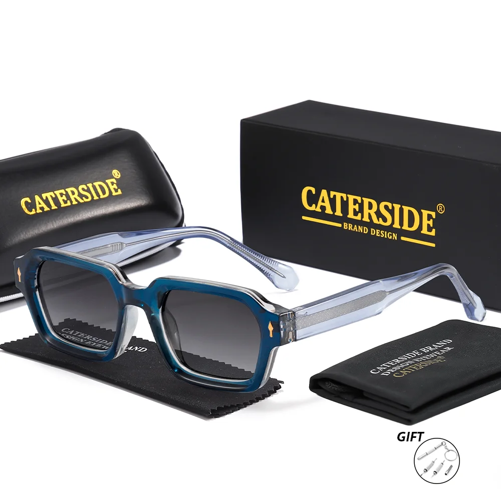 CATERSIDE Neue Retro Unisex Polarisierte Optische Sonnenbrille Hohe Qualität Angepasst Quadratische Linse Vielseitige Brillen UV400 – Detail 7