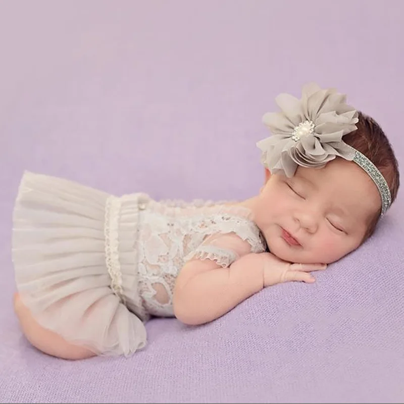 Childrens Photography Clothing Baby Photography Props Cute Princess Mesh Lace Pearl Ha Dress Baby 신생아촬영