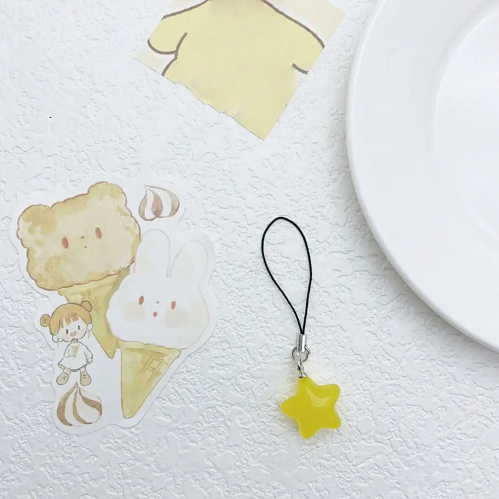 

Hanging Cord Star Star Phone Strap Keychain Pendant Phone Hanging Rope Candy Color Stylish Mobile Phone Chain Couple Gift