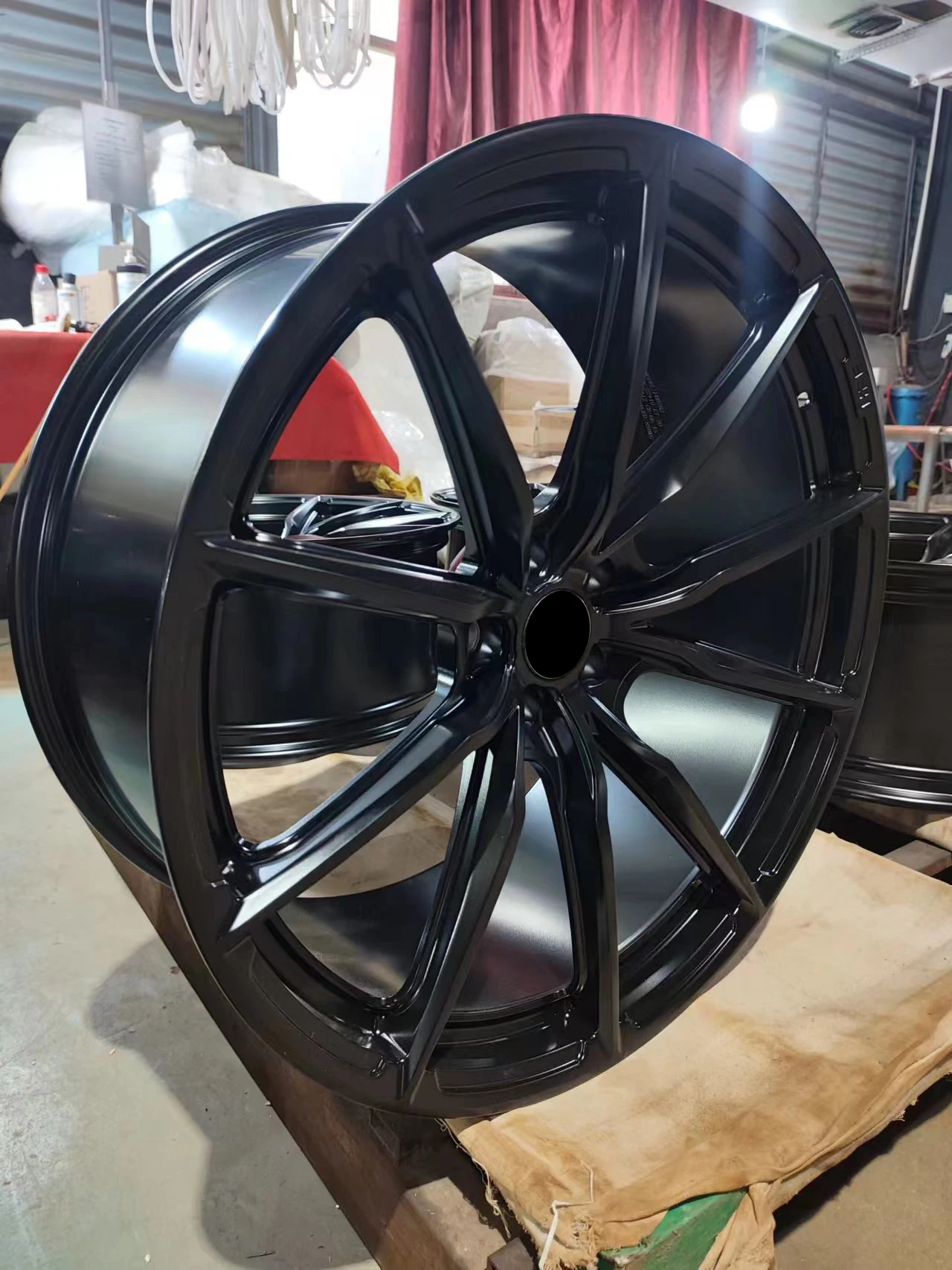 جنوط سباق مزورة عجلات معدنية سوداء 5x112/108 5x114.3/130 R19 20 21 22 بوصة مناسبة لـ..A5 rs. جي تي.. #3