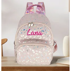 Sac à dos personnalisé en PU pour femme, sac de voyage léger, sac décontracté imprimé, étudiant, nouveau