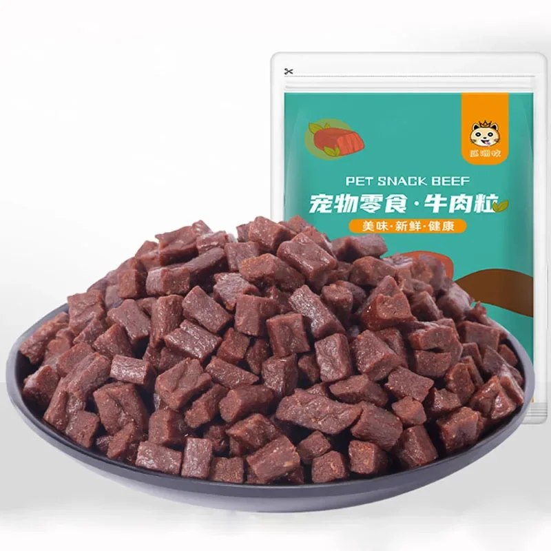 Hot Dog Beef Jerky Snacks for Training Dogs Snowflake Beef Grains with Meat Floss Egg Yolk Pet Snacks