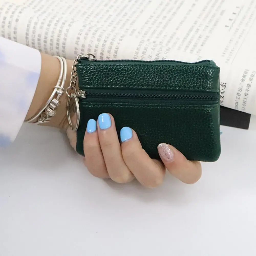 Monedero de cuero PU a la moda, tarjetero, Mini monedero de lujo con cremallera, monedero, bolsa para mujer y hombre