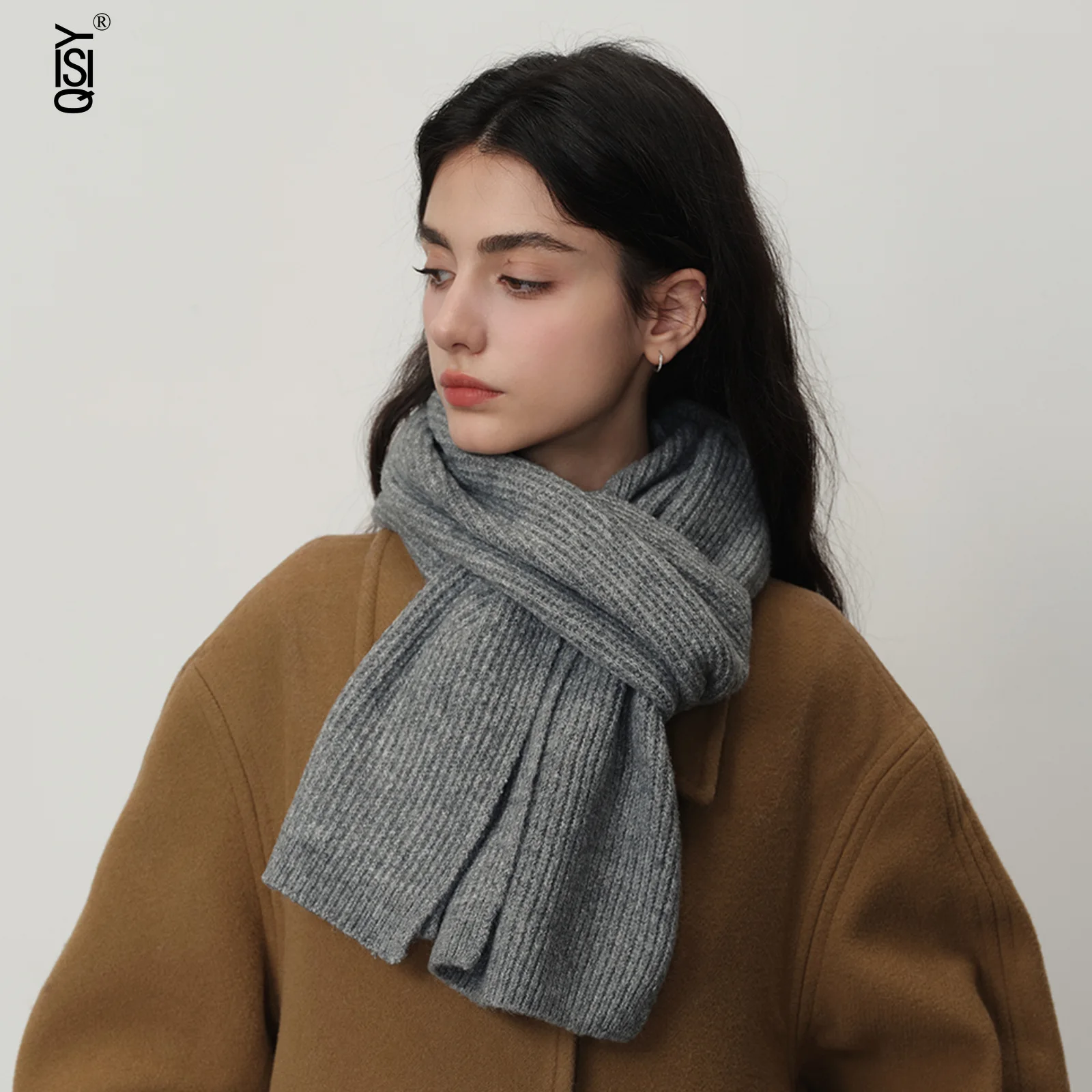 Bufanda de lana de punto cálida de nuevo estilo coreano de invierno, bufanda y cuello de mujer suaves, cómodos y de moda