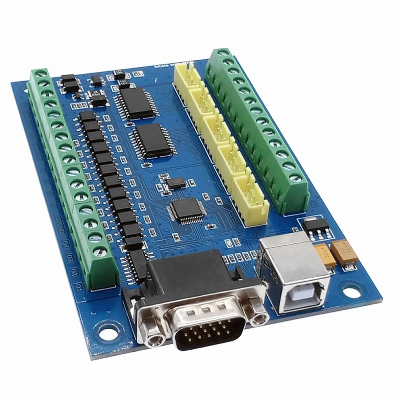 MACH3 USB CNC 5 Axis 100Khz 12-24V Linear Motion Control Card STB5100 Breakout Board