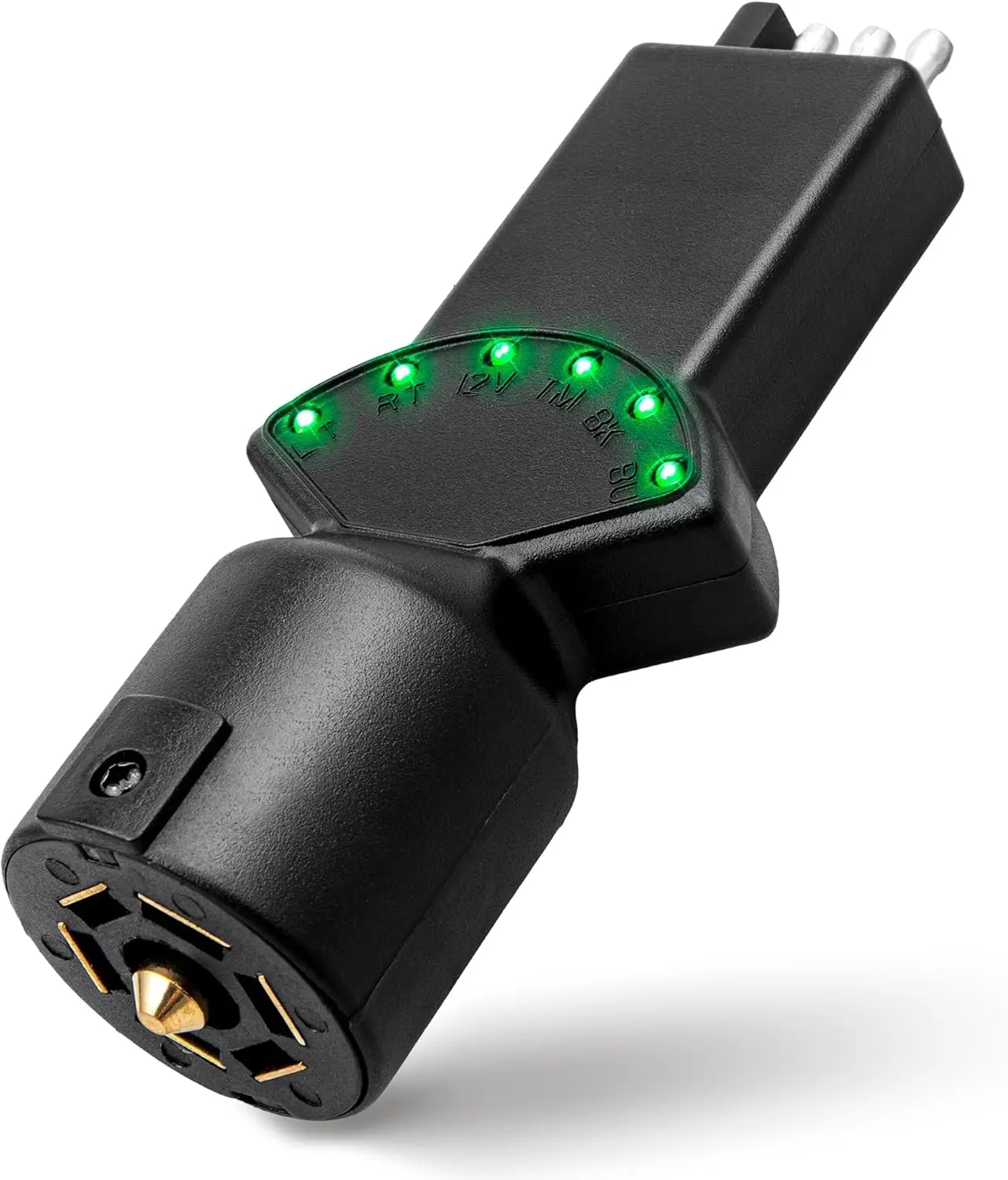 

7-Way & 4-Pin Trailer Light Tester with LED Indicators for RV Truck Vehicle Socket Testing