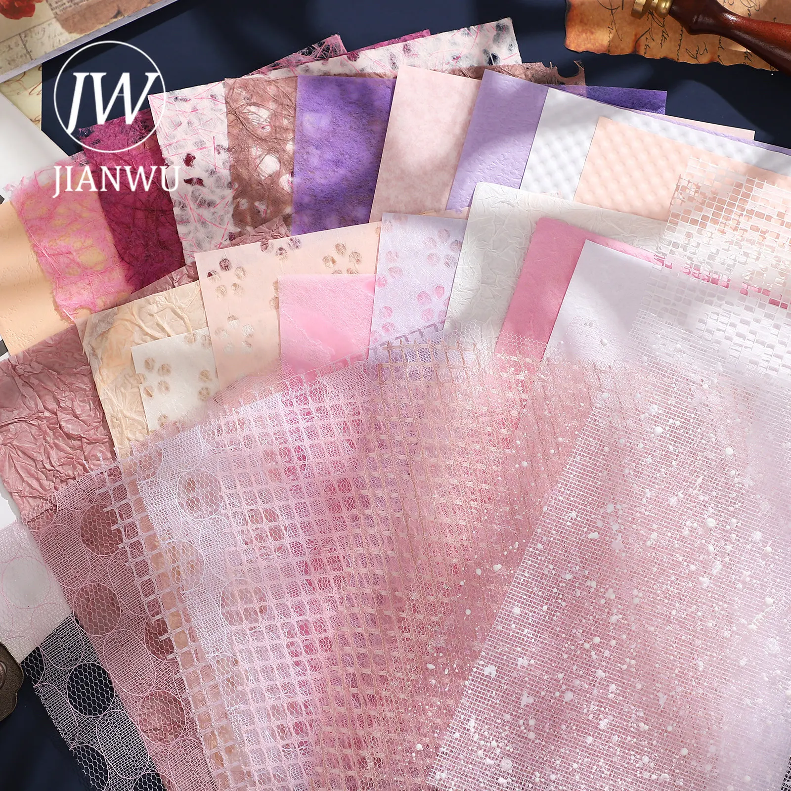 JIANWU 30 Sheets Creative Hollow Journal A5 Special Material Paper Decoration Memo Pad DIY Scrapbooking Background Notes Paper image 3