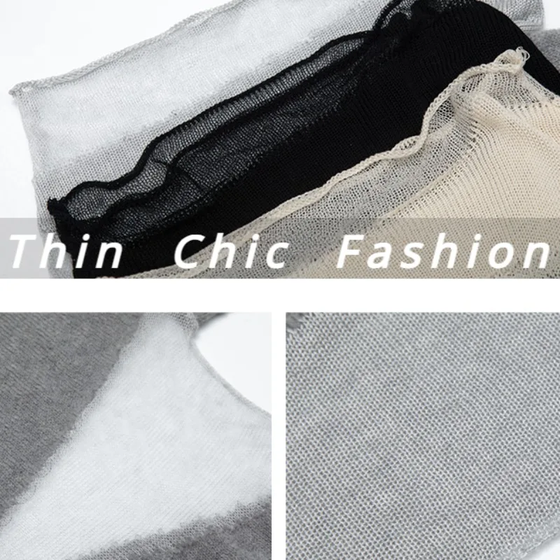 Chic Mesh Spliced Hollow Out Pullovers Women Fashion Breathable Thin Loose Leisure All-match Soft Tops Ladies Young Autumn Ins