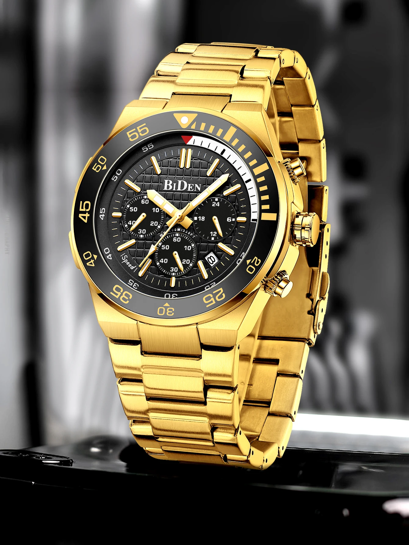

BIDEN Men's watch, fashionable business waterproof quartz watch, luminous date men's chronograph relogio masculino