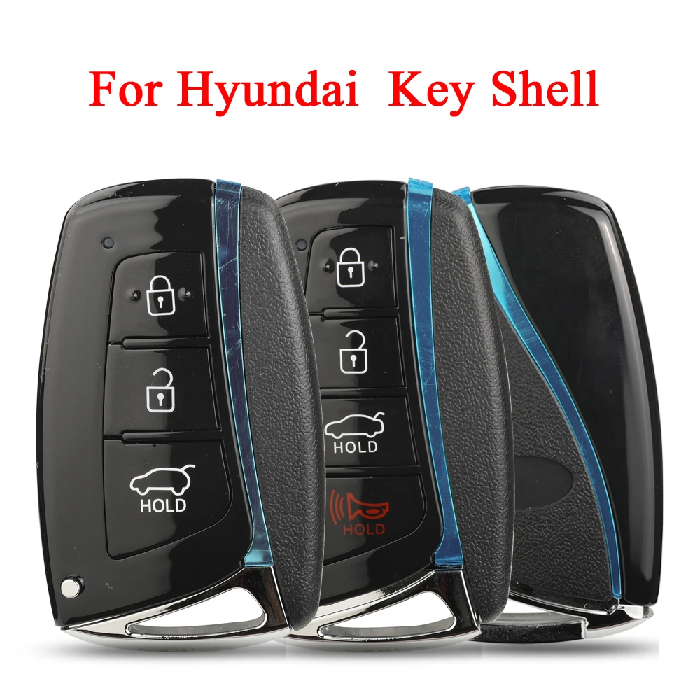 jingyuqin 3/4 Buttons High Quality Smart Key Case Remote Control Key Shell Smart Fob For Hyundai Genesis Santa Fe Equus Azera