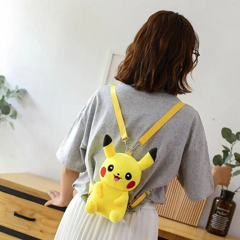 

Pokemon Pikachu Plush Backpack Cute Cartoon Fashion Soft Plush Doll Shoulder Bag Kids Toys Individual Iphone Coin Purse Gifts