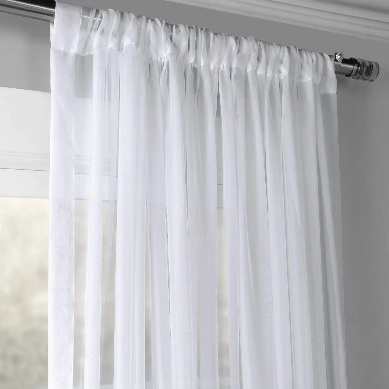 White Curtains Extra Wide Voile Poly Sheer Curtain, Light & Airy Sheer Panels For Bedroom Living Room Patio Glass Door