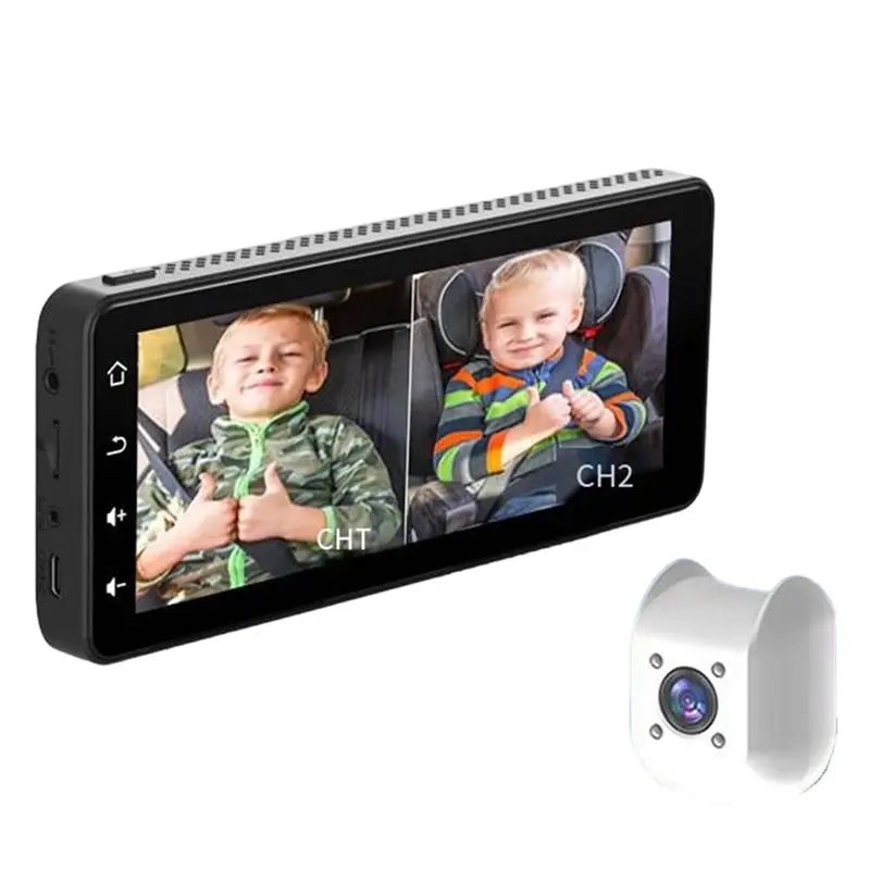 

Strict For Carseat Compatible For 2 Kids Baby Car Camera-6.86" 1080P Split-Screen Monitor, 360° Full Rotation,Backseat Monitor