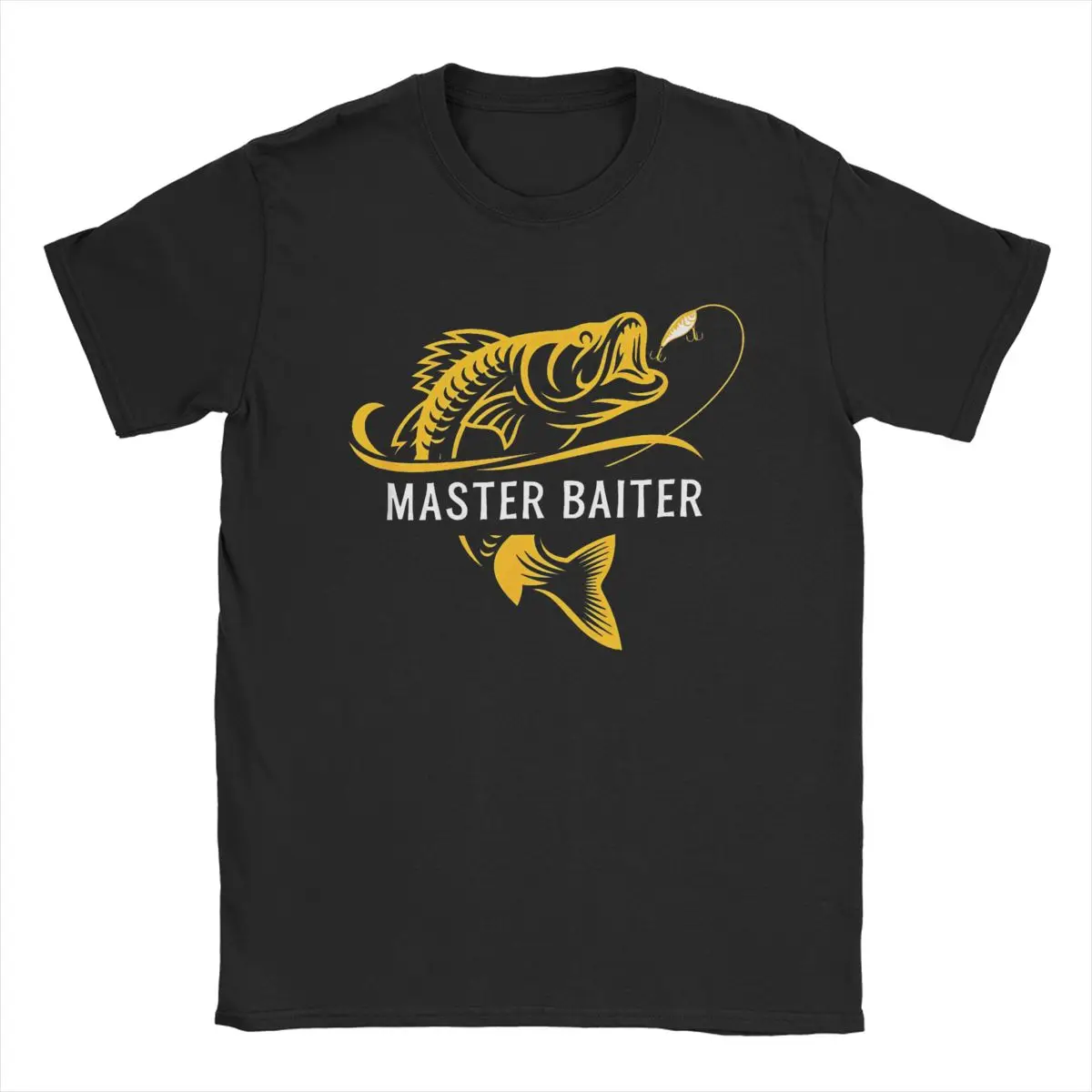 Master Baiter Funny Fishing T Shirts Men Pure Cotton Leisure T-Shirt Fisherman Jokes Rod Pole Tee Shirt Grandpa Tops Printed