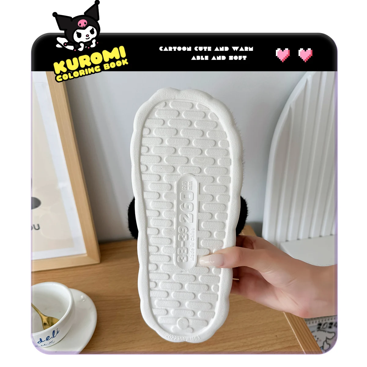 2024 Winter New Kuromi Cotton Slippers For Women, Cute Cartoon Warm Postpartum Shoes For Indoor Use, Warm Gift For Girlfriend