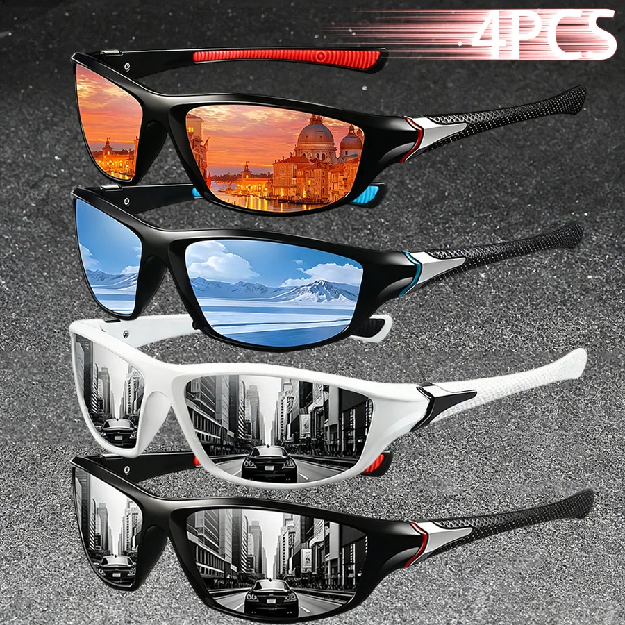 4er-Set Modische Vintage Metall-Sonnenbrillen für Herren und Damen – Ideal zum Fahren, Angeln, Sport, Laufen, Radfahren und Bergsteigen