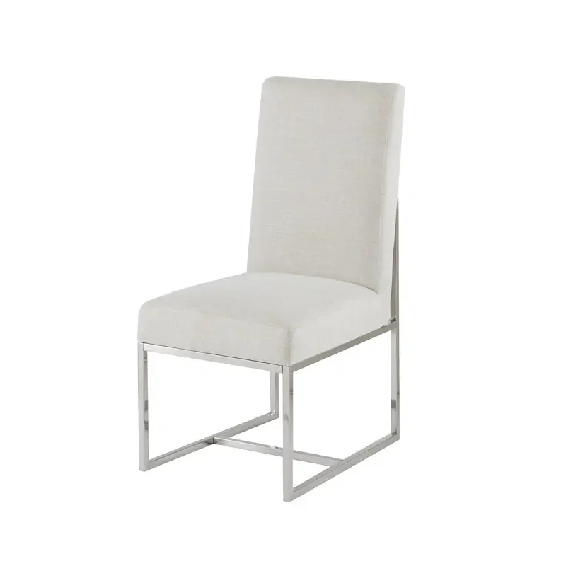 2021 soft Grey Velvet high back Dining Chair Luxury Vintage Living Room Furniture chrome Silver Metal Leg for Home Restaurant