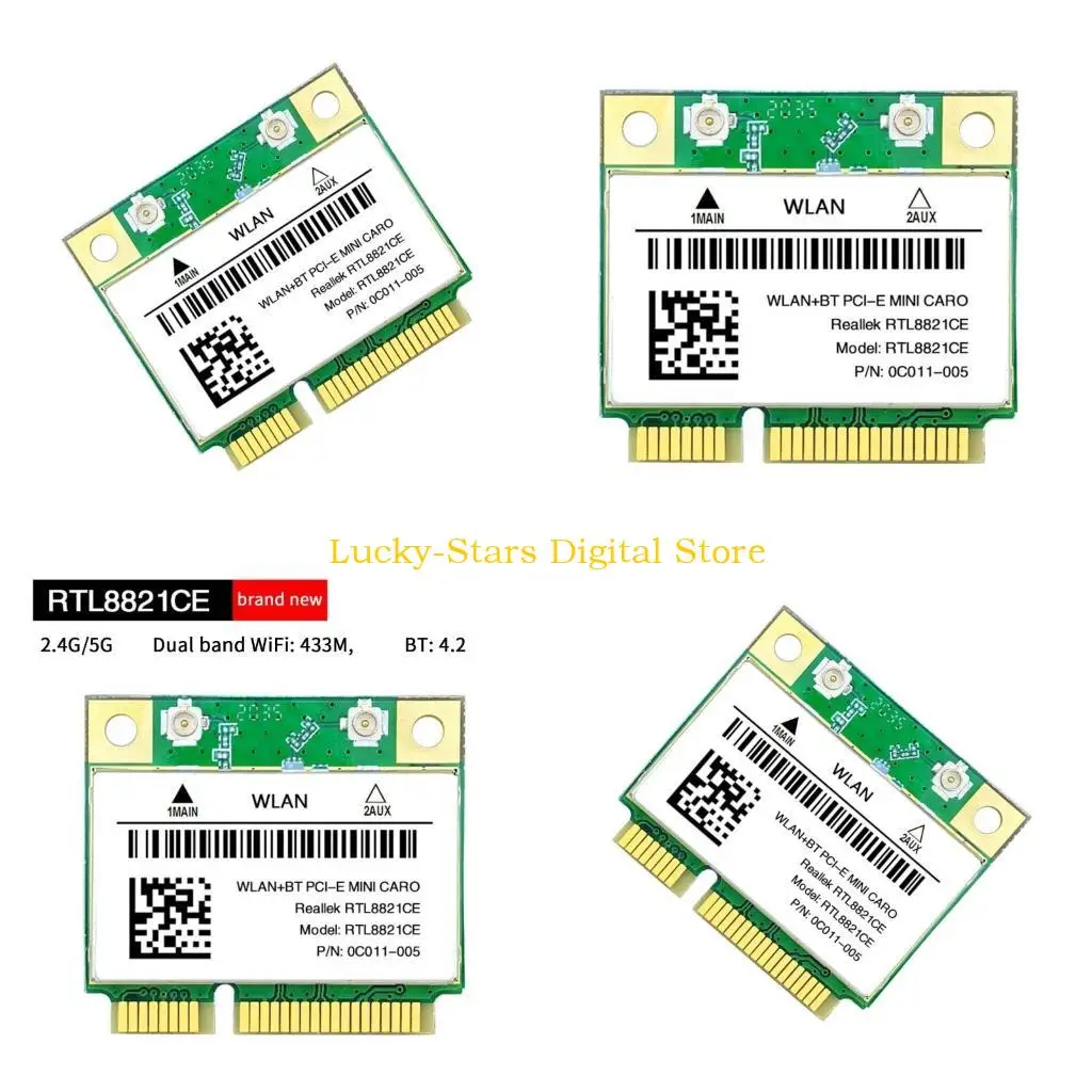 

T3EE RTL8821CE 600Mbps 2.4/5Ghz 802.11AC WiFi Card Mini PCIe RTL8821CE BT4.2