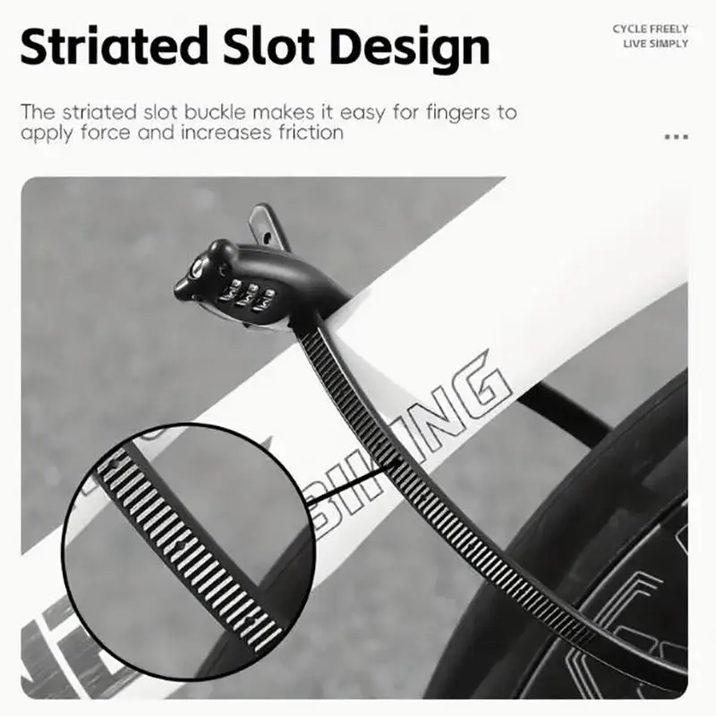 

Motorcycle Helmet Zip Tie Cable Password Lock Bicycle Lock Portable Zinc Alloy Locks Safety Anti-Theft Adjustable Rope Locks