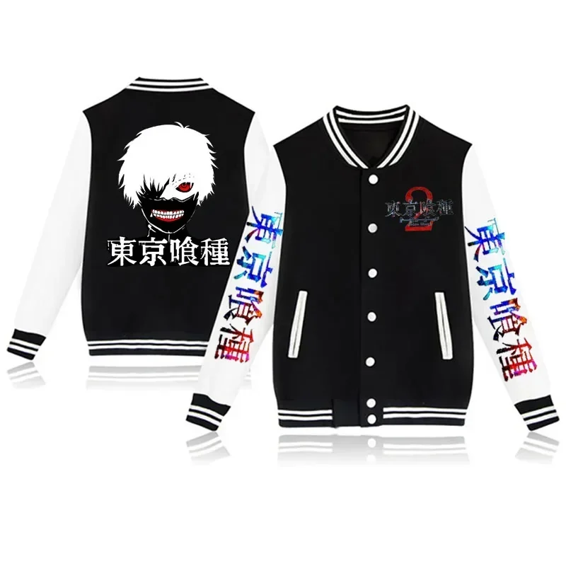 Tokyo Ghoul Baseball Stand Collar Jacket Student Button Loose Couple Jacket All-match Streetwear Harajuku