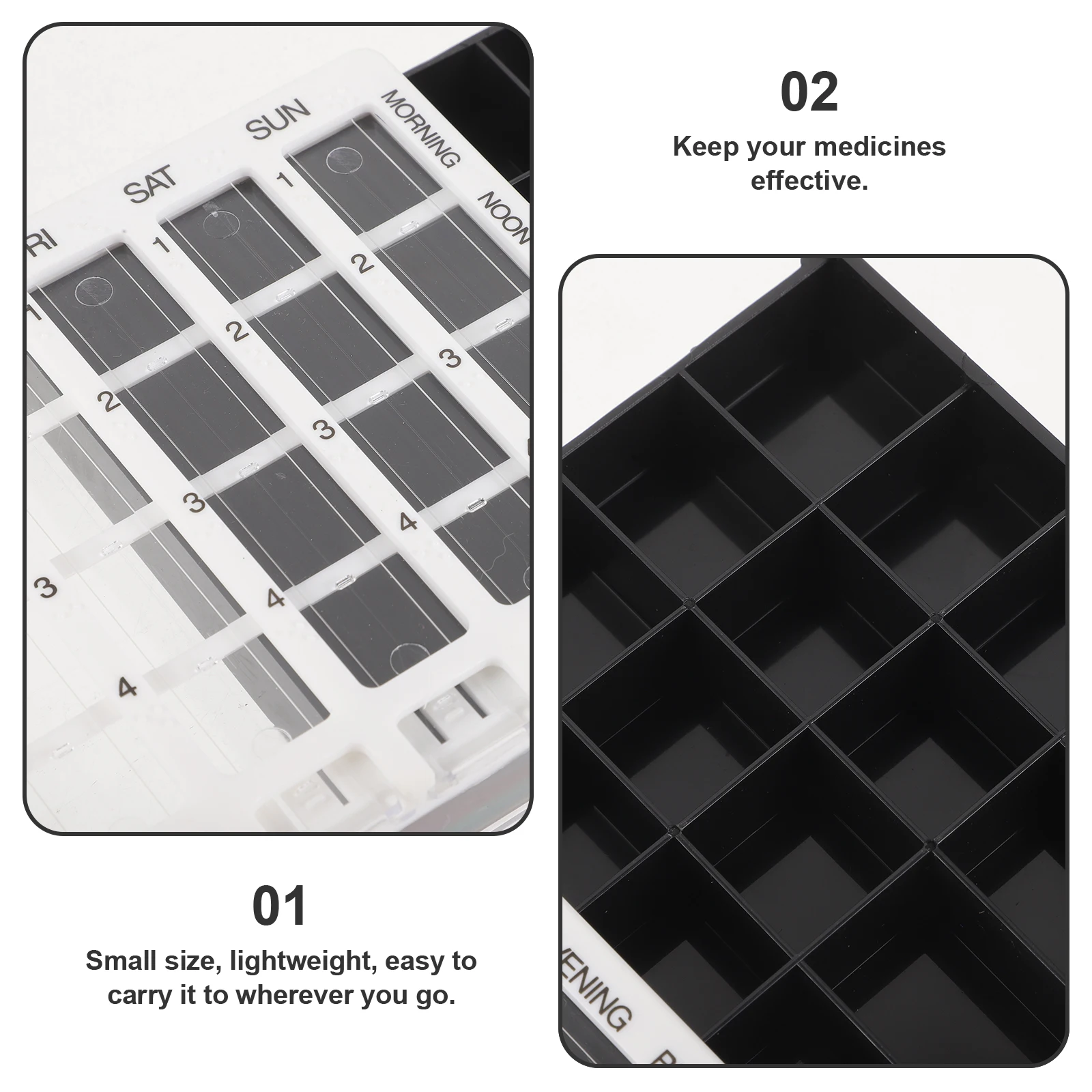 1pc Plastic Pill Storage box 28 Grids Pill Storage Box Pills Vitamins Organizer Weekly Medicine Storage Case