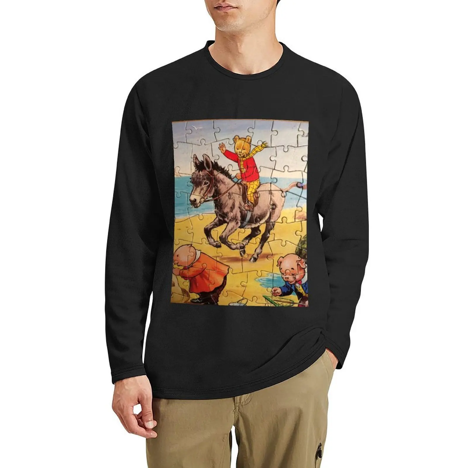 

RUPERT THE BEAR Long T-Shirt quick drying t-shirt boys t shirts shirts graphic tees vintage clothes black t-shirts for men