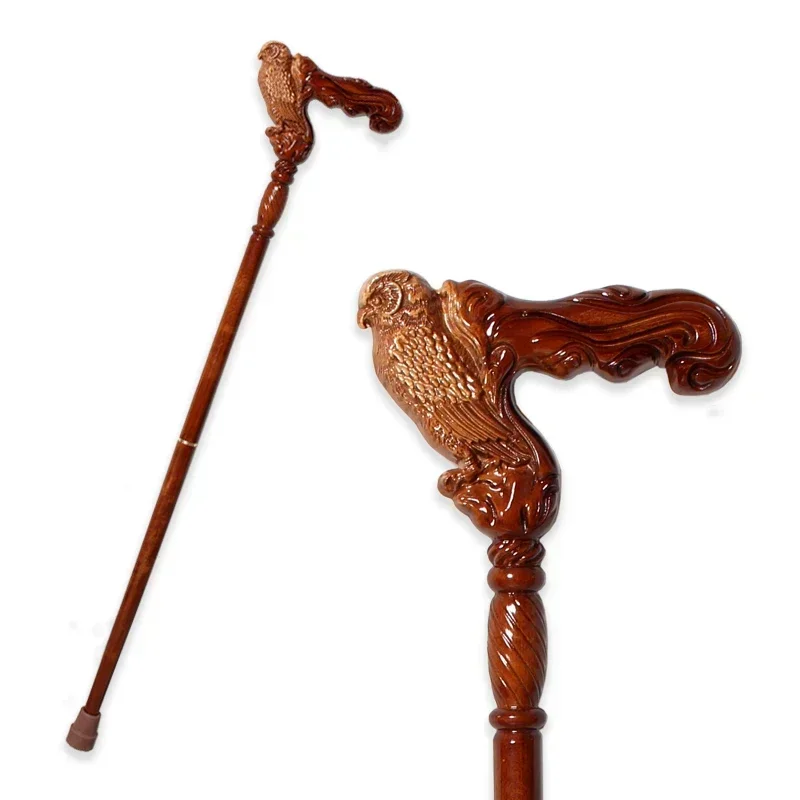 

For 95cm Lucky Owl Handle With German Beech Wooden Walking Stick For Men Brownish Red Fashionable Canes Women Wooden Sticks