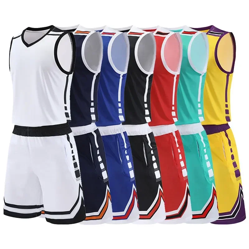 

2pcs Set Basketball Sportswear Suits Plus Size Outdoor Running Sport Shirts Tops Shorts Fitness Breathable Tennis Sportswear