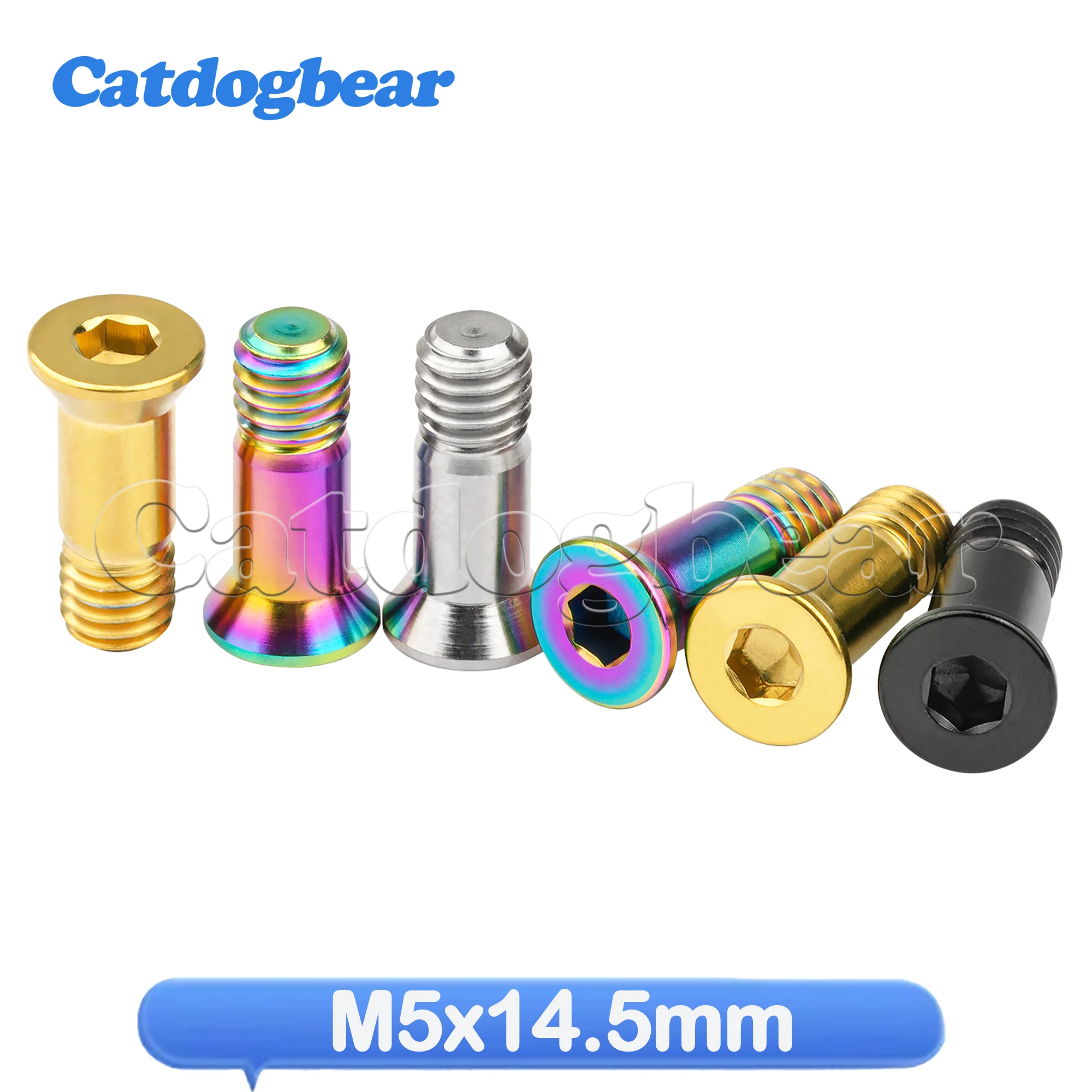 Catdogbear  M5x14.5mm Titanium Bolt Guide Wheel Screw  for  Road Mountain Bike Bicycle Rear Derailleur Pulley Jockey Wheel