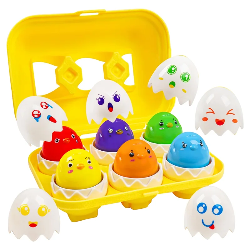 N03R-Sensorische passende Eier für Kleinkinder, Ostereier, gefüllt, pädagogisches Lernen, Reisen, Bingo, perfekte Stuffers, Geburtstagsgeschenke