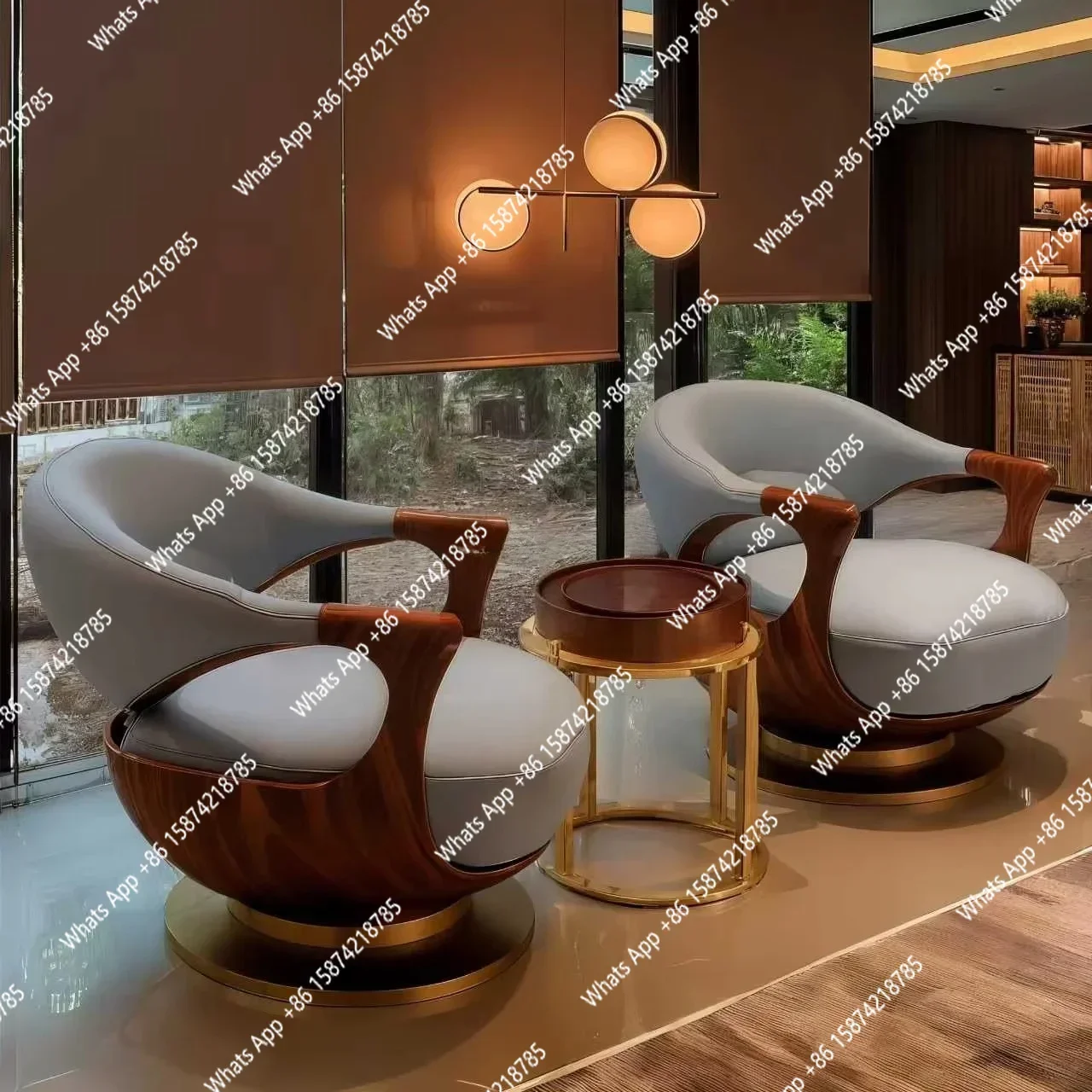 N5 Sessel aus Eschenholz und Walnuss, Modernes Kreatives Design-Möbelstück mit Echtleder-Sofa, Ästhetischer Massivholz-Loungesessel