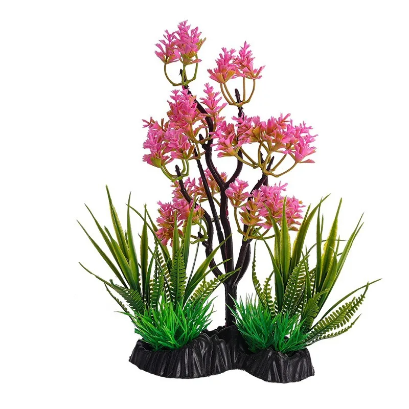 

10pcs Fish tank Landscaping Decoration Simulation Water Grass Ecological tank Landscaping Green Plants Plastic Flowers and Plant