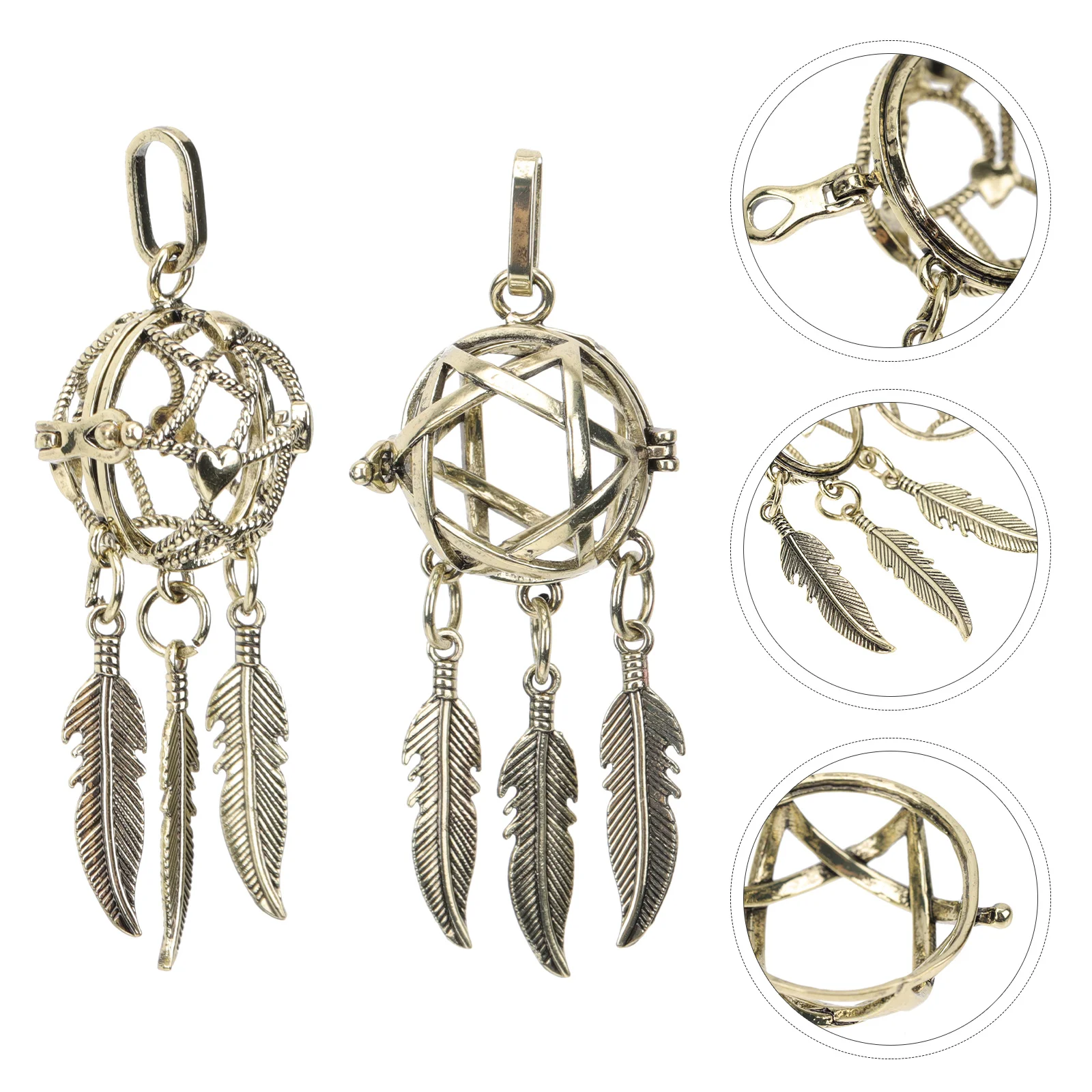 

Aromatherapy Container Hanging Dreamcatcher Decor Openable Necklace Charm Alloy Pendant Necklaces