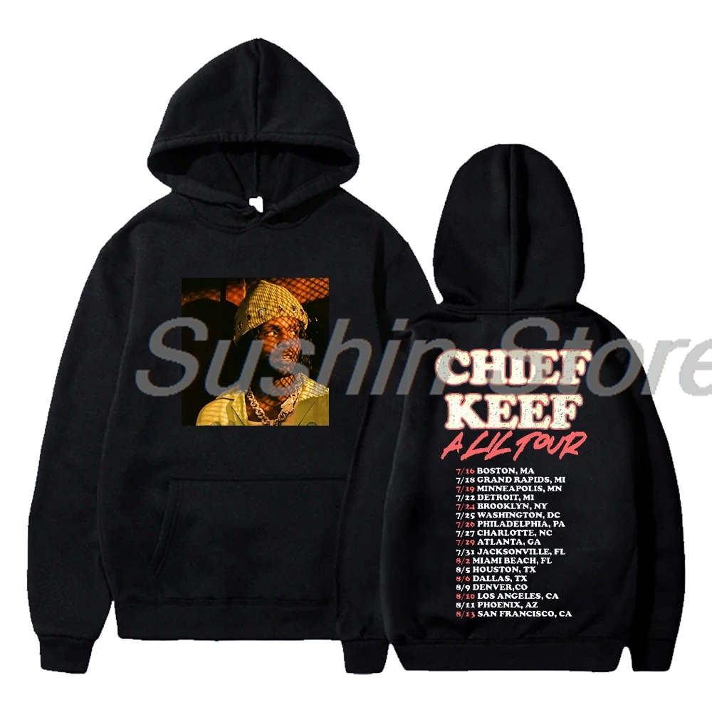 

Chief Keef A Lil Tour Hoodie 2024 World Tour Long Sleeve Streetwear Women Men Hooded Sweatshirt Hip Hop Clothes