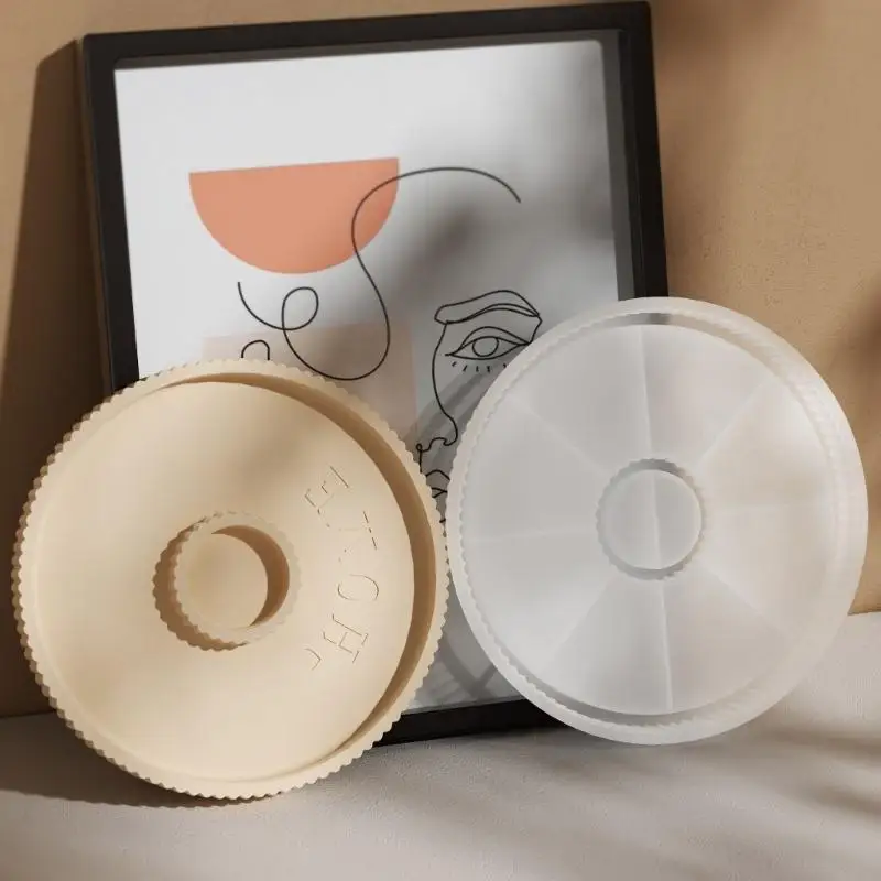 

Easy Cleaning Silicone Mould Round Resin Tray Mold Silicone Texture for Crafting F3MD