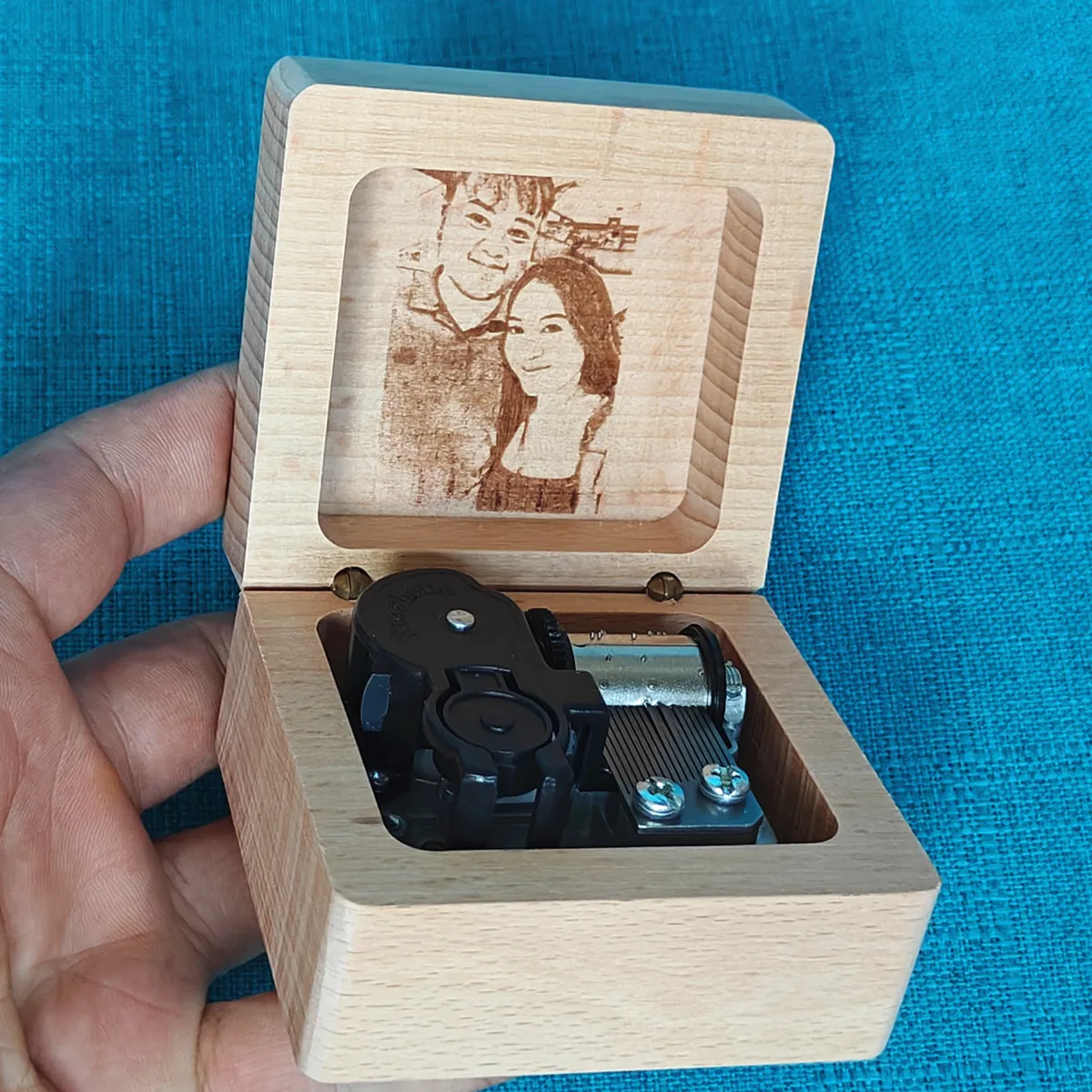 Customized Photo Music Box, Happy Birthday, My Love Carved Gift, Wedding Anniversary, Christmas, Personalized