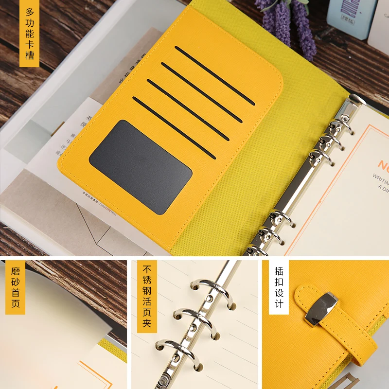 A6 130X185MM PU Leather Diary Notebook With Buckle