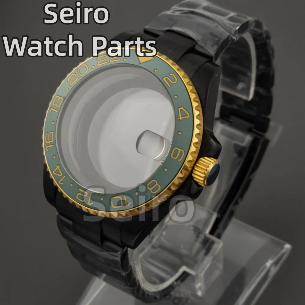 

40mm Black PVD NH35 Watch Case 316L Stainless Steel Oyster Strap Bracelet For GMT SUB Yacht Master NH34/NH35/NH36/NH38 Movement
