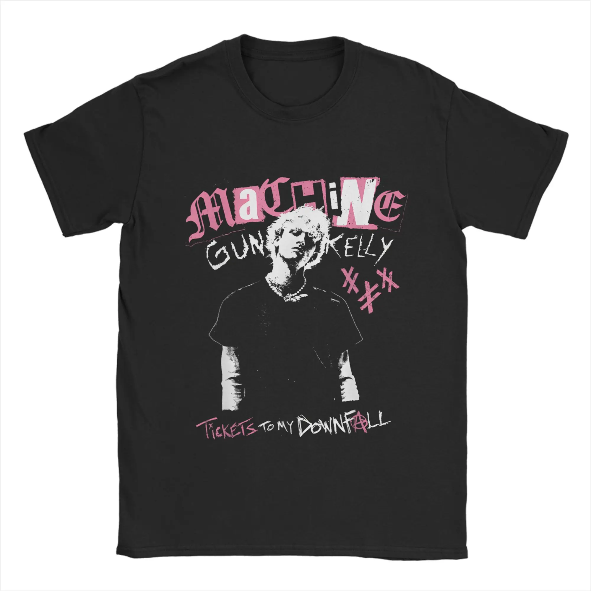 MGK Lost Americana Rapper   T-Shirt for Men  Vintage Cotton Tee Shirt Round Neck Short Sleeve T Shirt Plus Size Tops