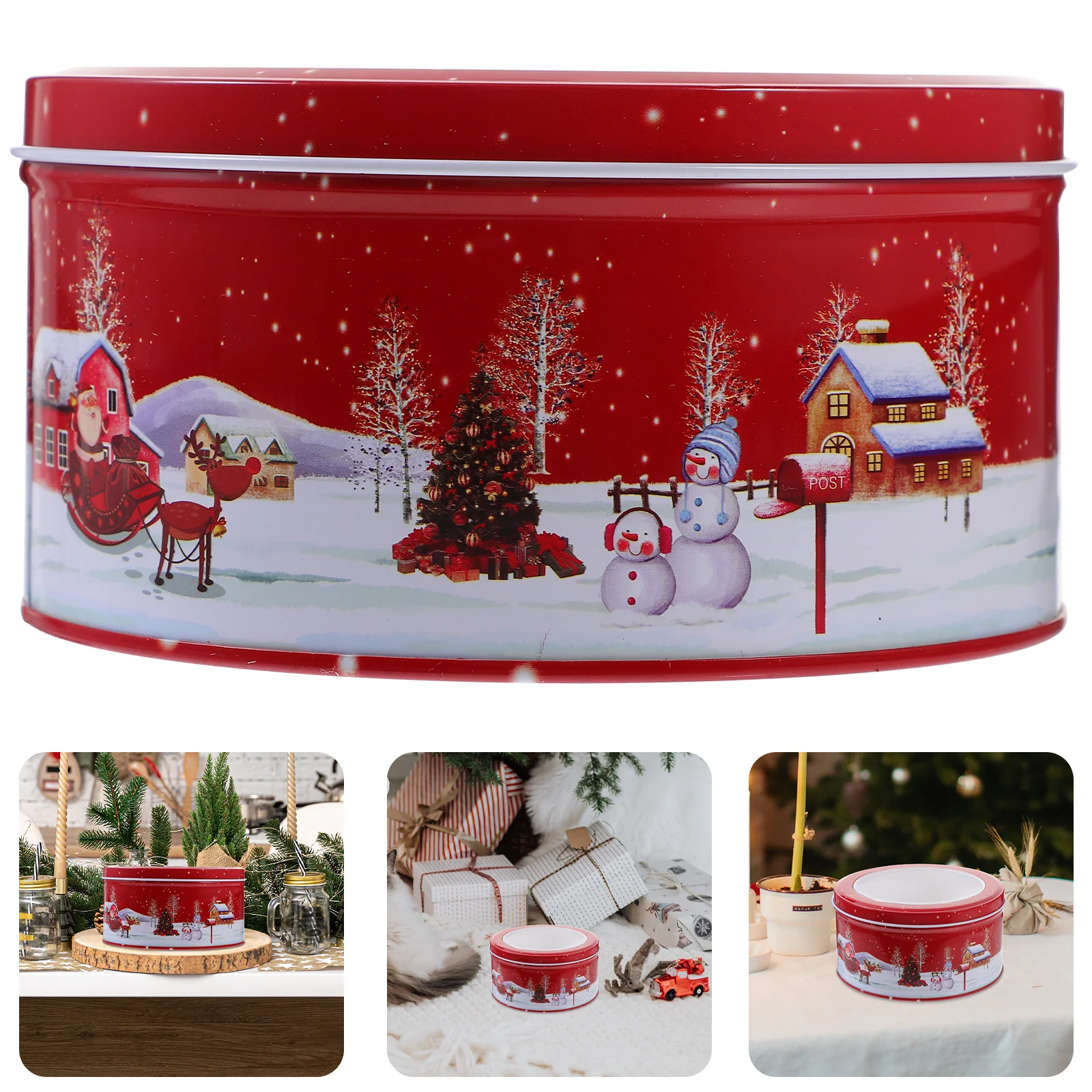 

Tinplate Candy Storage Box Christmas Cookie Container Small Biscuit Case Xmas Treat Box Christmas Cookie Tin Simple Storage Case