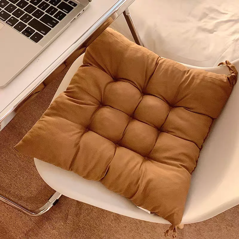 Linen Cushion Pearl Cotton Square Stool Backrest Pillow Home Office Computer Chair Protective Mat Seat Pad Buttocks Chair Mat