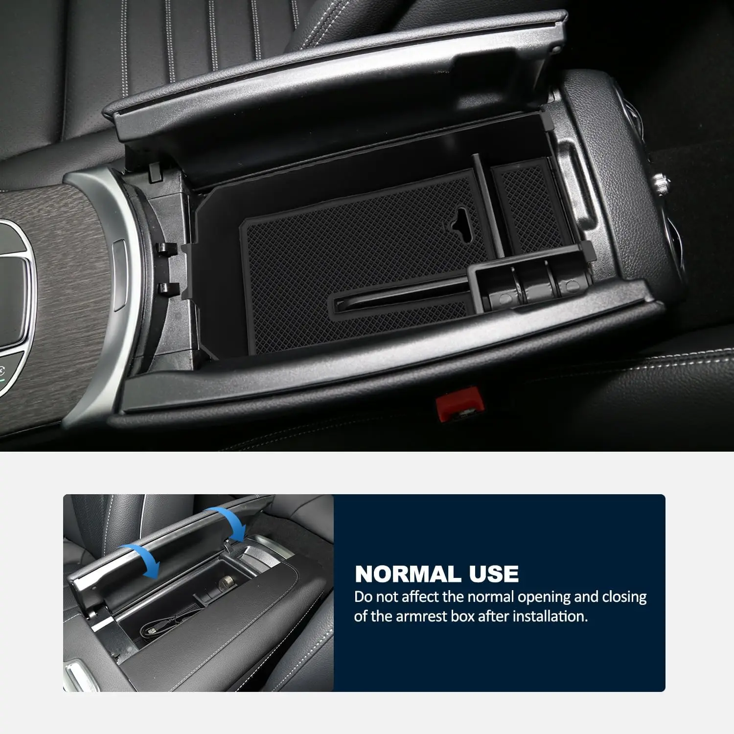 

Armrest Storage Box for Mercedes Benz C GLC Class W205 C180 C200 C205 C253 C300 X253 Organizer Holder Tray Car Accessories