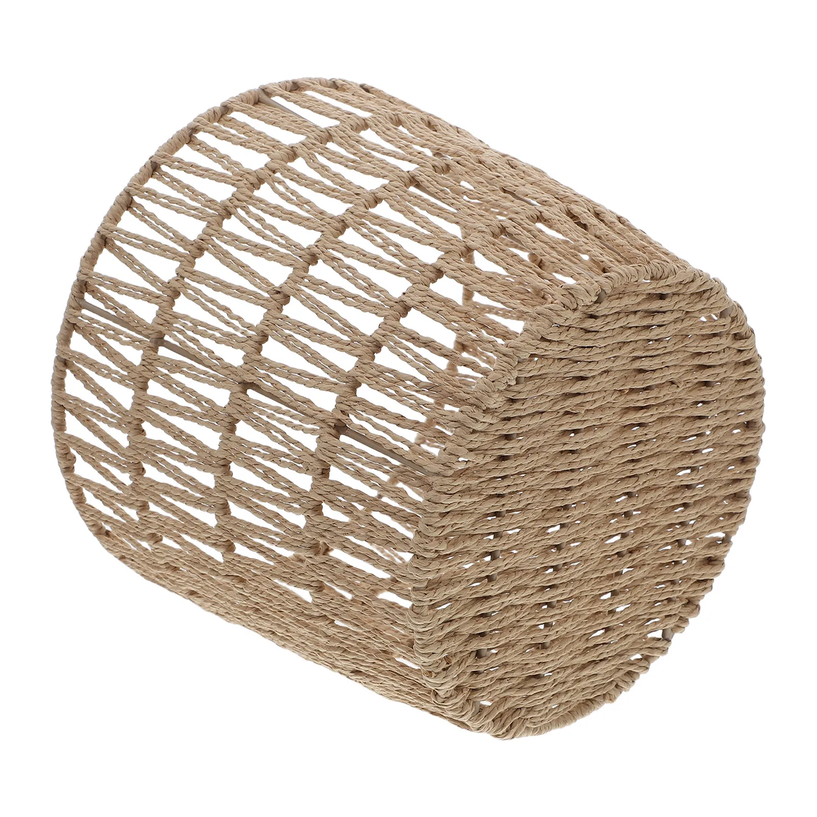 

Paper Rope Round Trash Can Woven Basket Desktop Storage Organizer Multipurpose Sundries Container for Home Office Bedroom