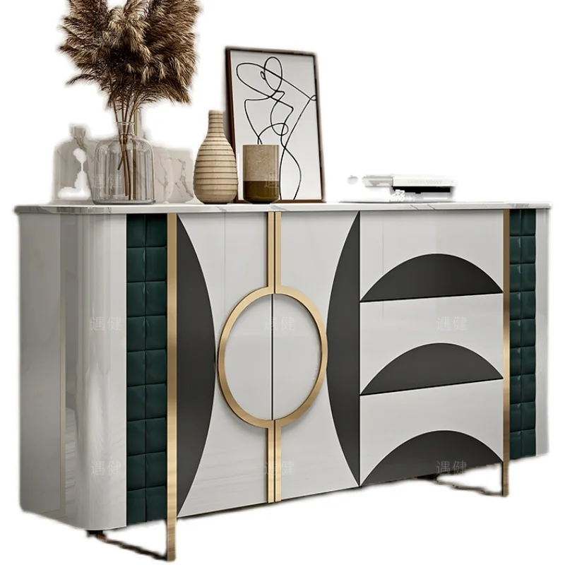 

Entrance Sideboard Stone Plate Stainless Steel Entry Hall Minimalist Shoe Locker