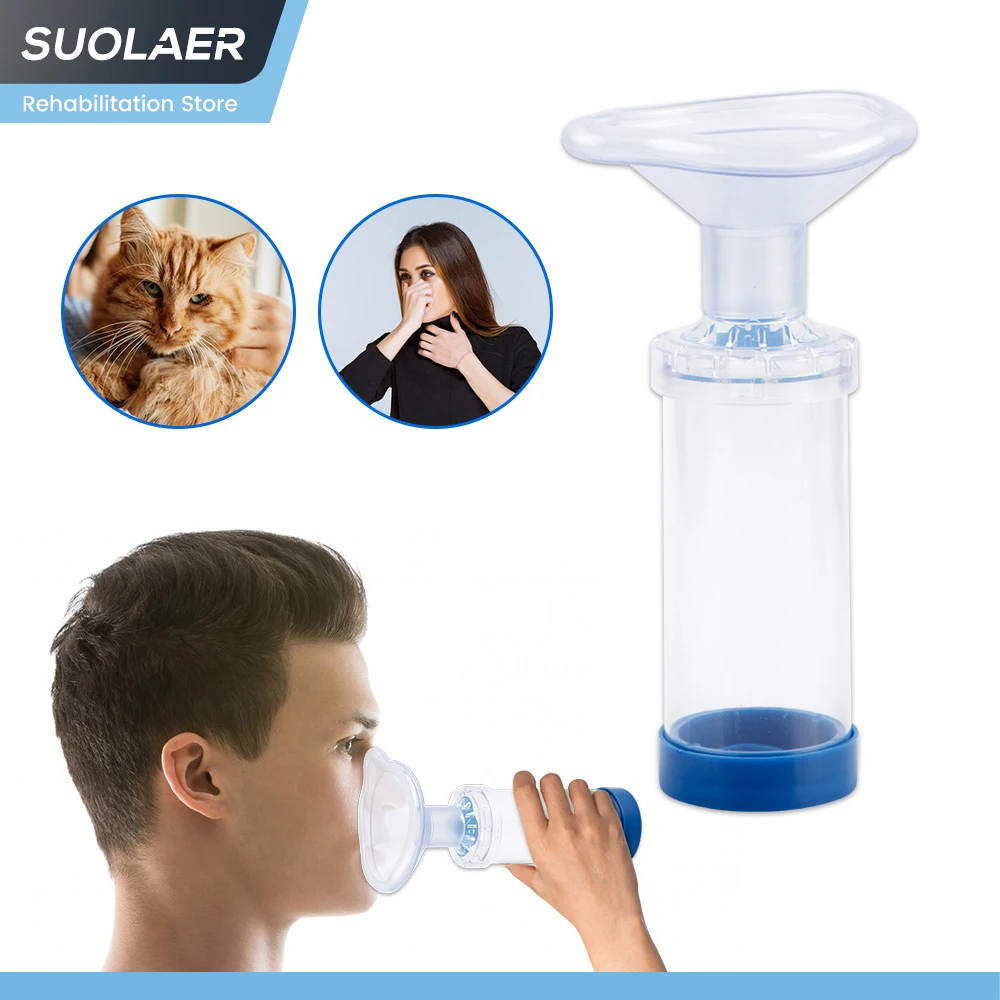 Nebulizer Storage Spacer Asthma Inhaler Atomizer Mist Spacer with Mask Compressor Nebulizer Cup Mouthpieces Pets Adults Children