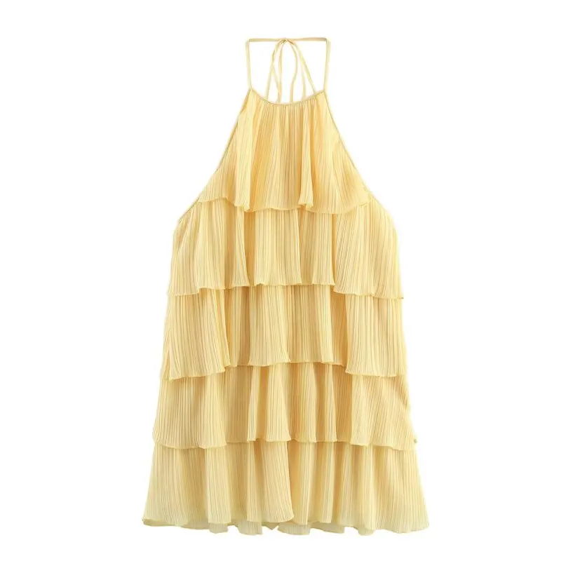 Sommer 2025, neuer lässiger, geschichteter, dekorativer, hängender Kuchenrock aus Polyesterfaser für Damen von Faion Commute Sle